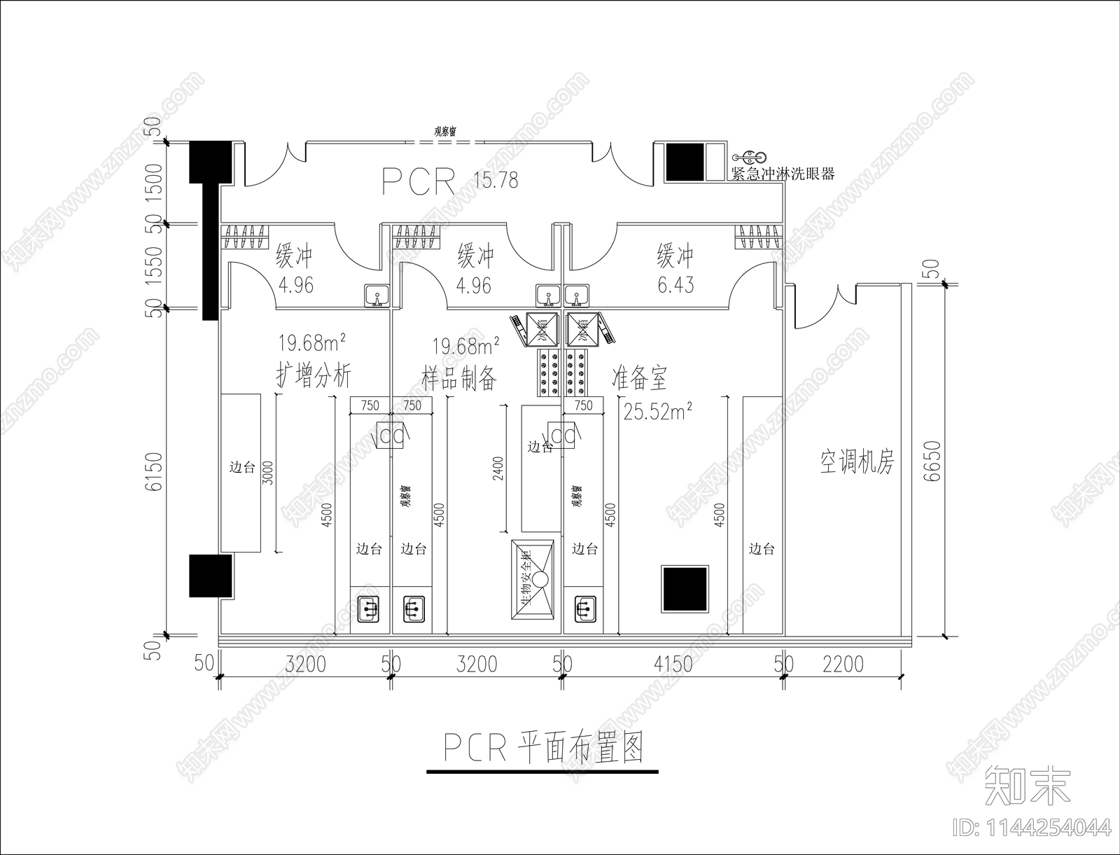 PCR实验室装修电气暖通设计说明cad施工图下载【ID:1144254044】