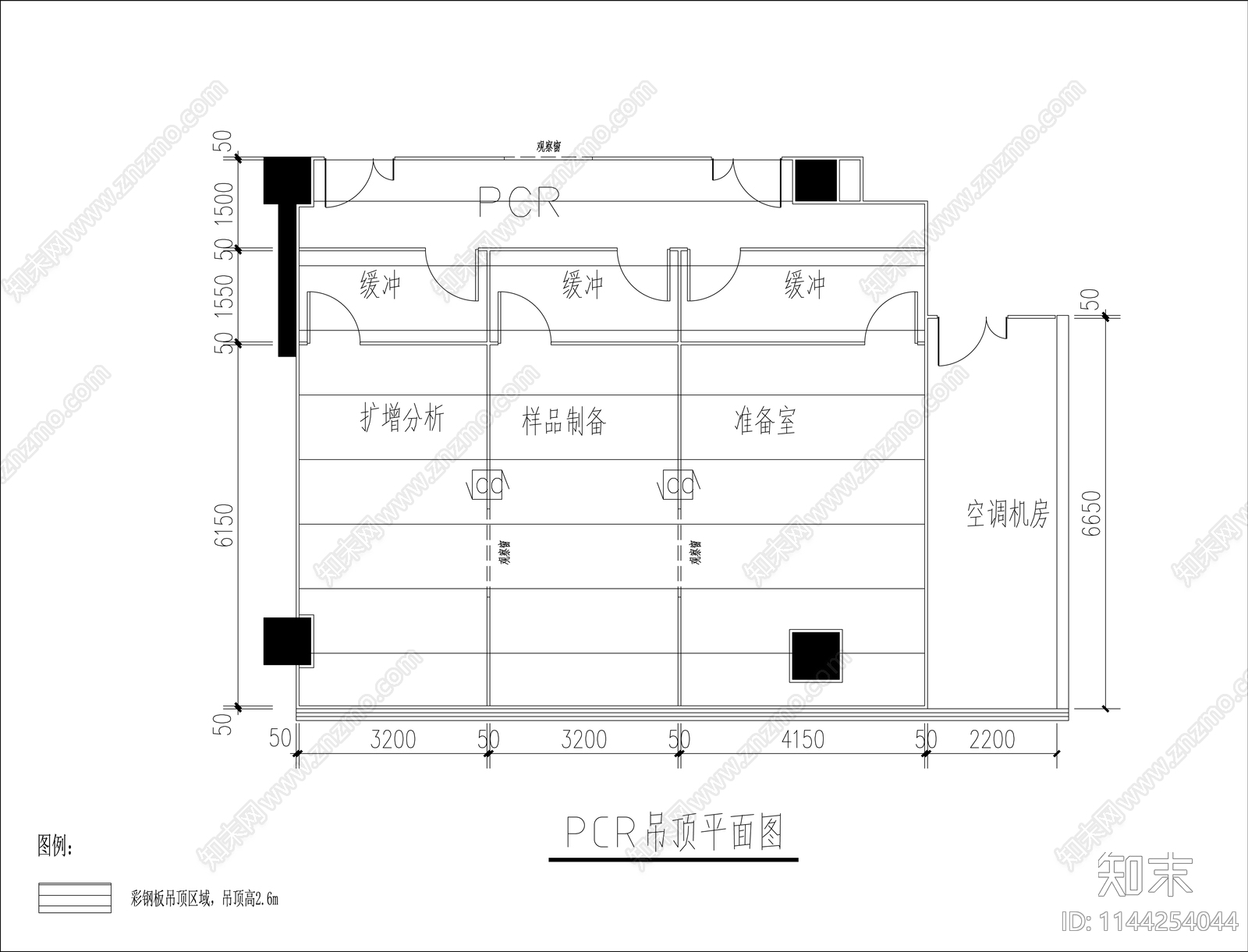 PCR实验室装修电气暖通设计说明cad施工图下载【ID:1144254044】