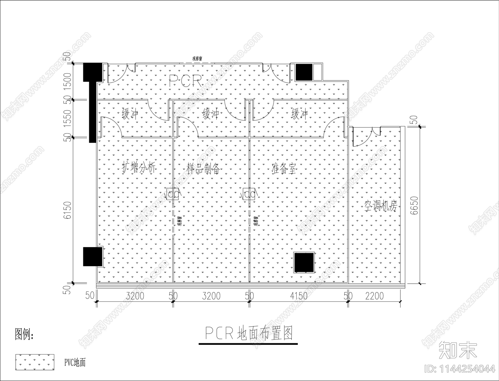 PCR实验室装修电气暖通设计说明cad施工图下载【ID:1144254044】