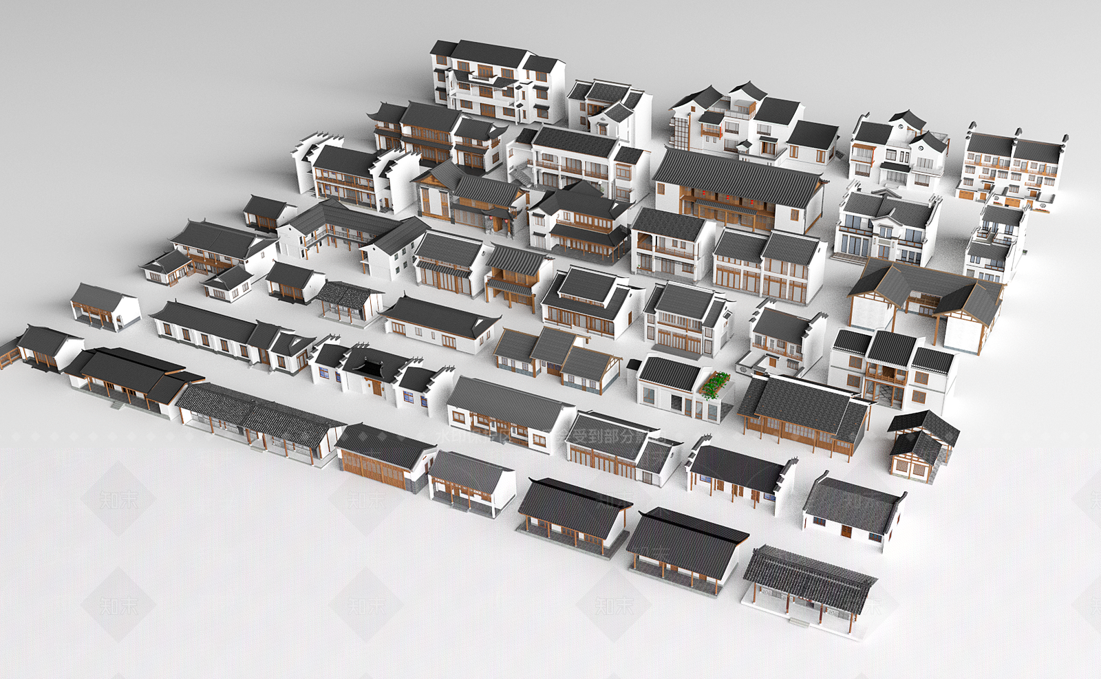 中式古建筑SU模型草图