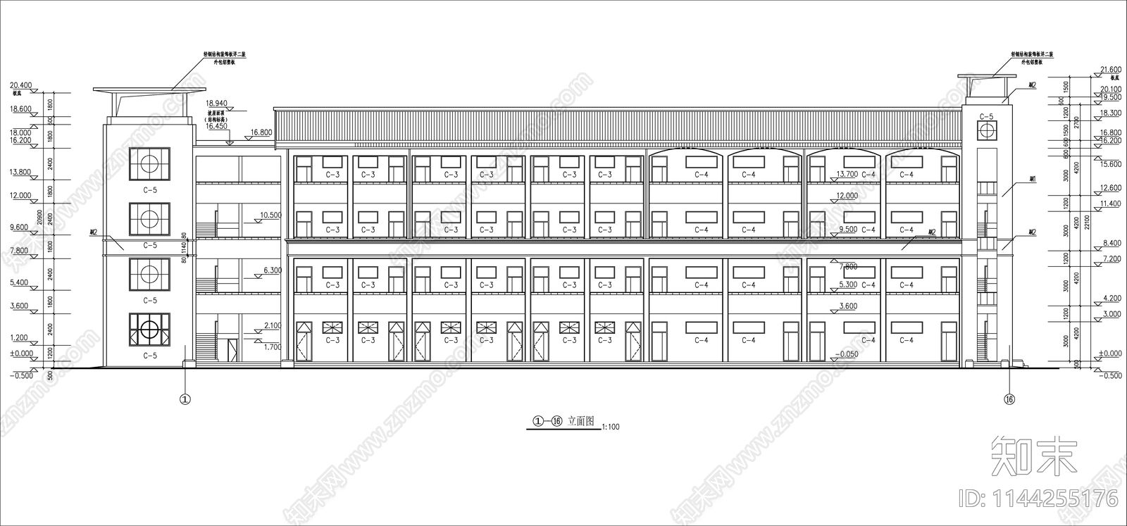 小学教学楼建筑cad施工图下载【ID:1144255176】