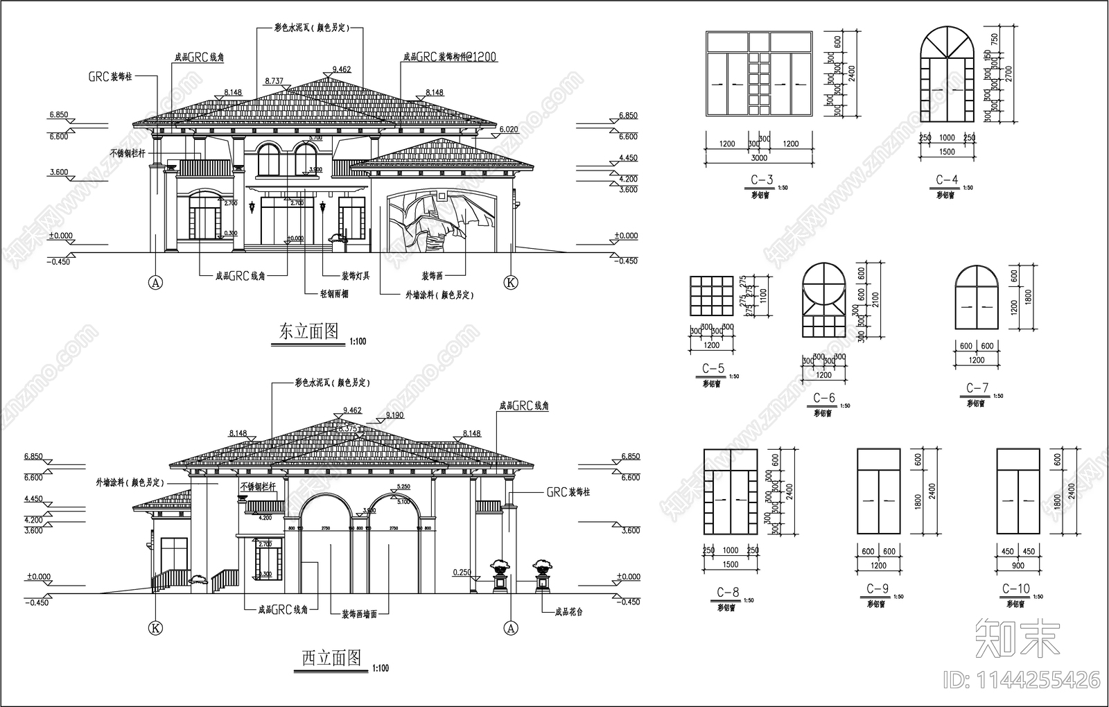 欧式幼儿园建筑cad施工图下载【ID:1144255426】