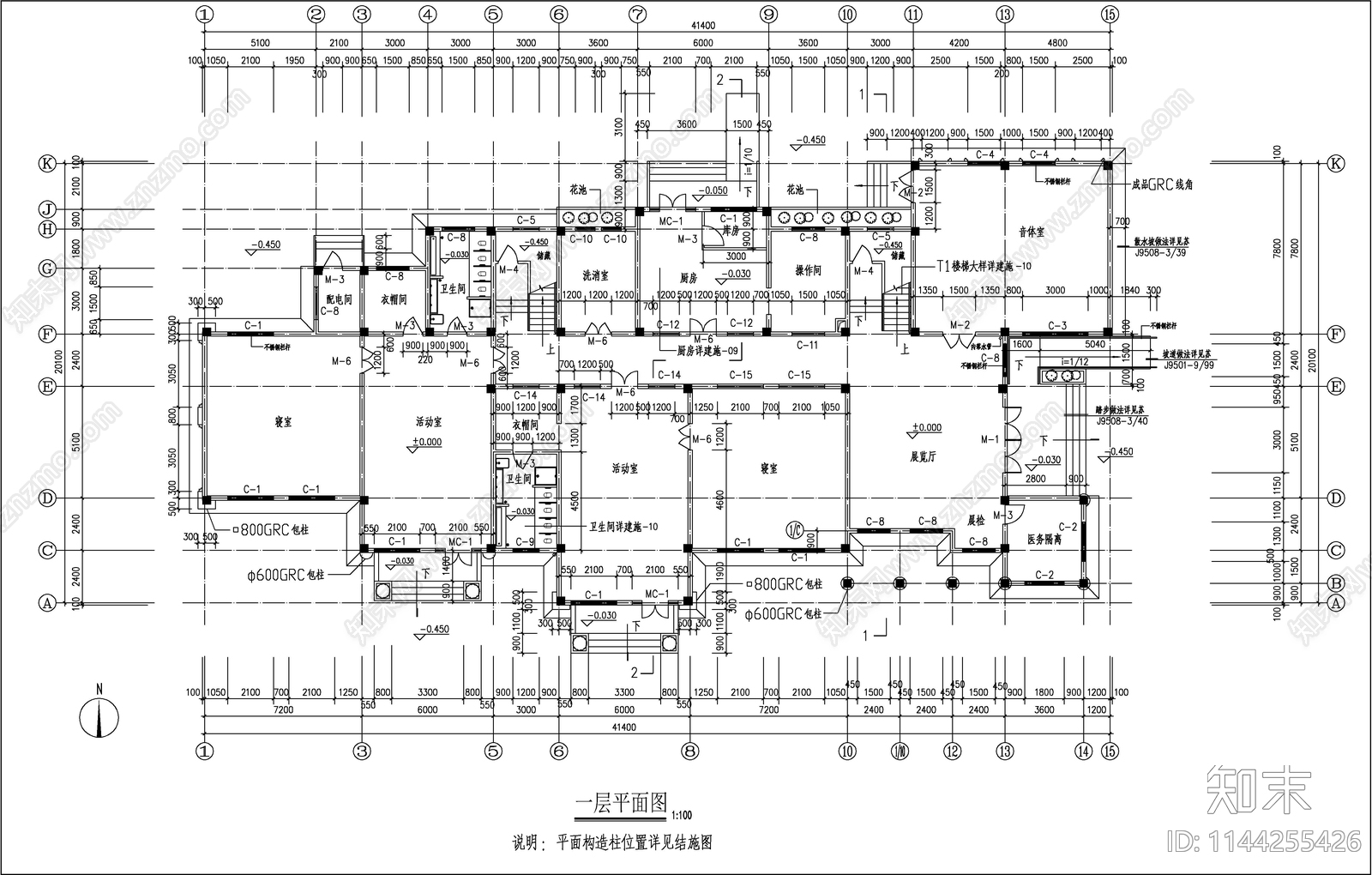 欧式幼儿园建筑cad施工图下载【ID:1144255426】