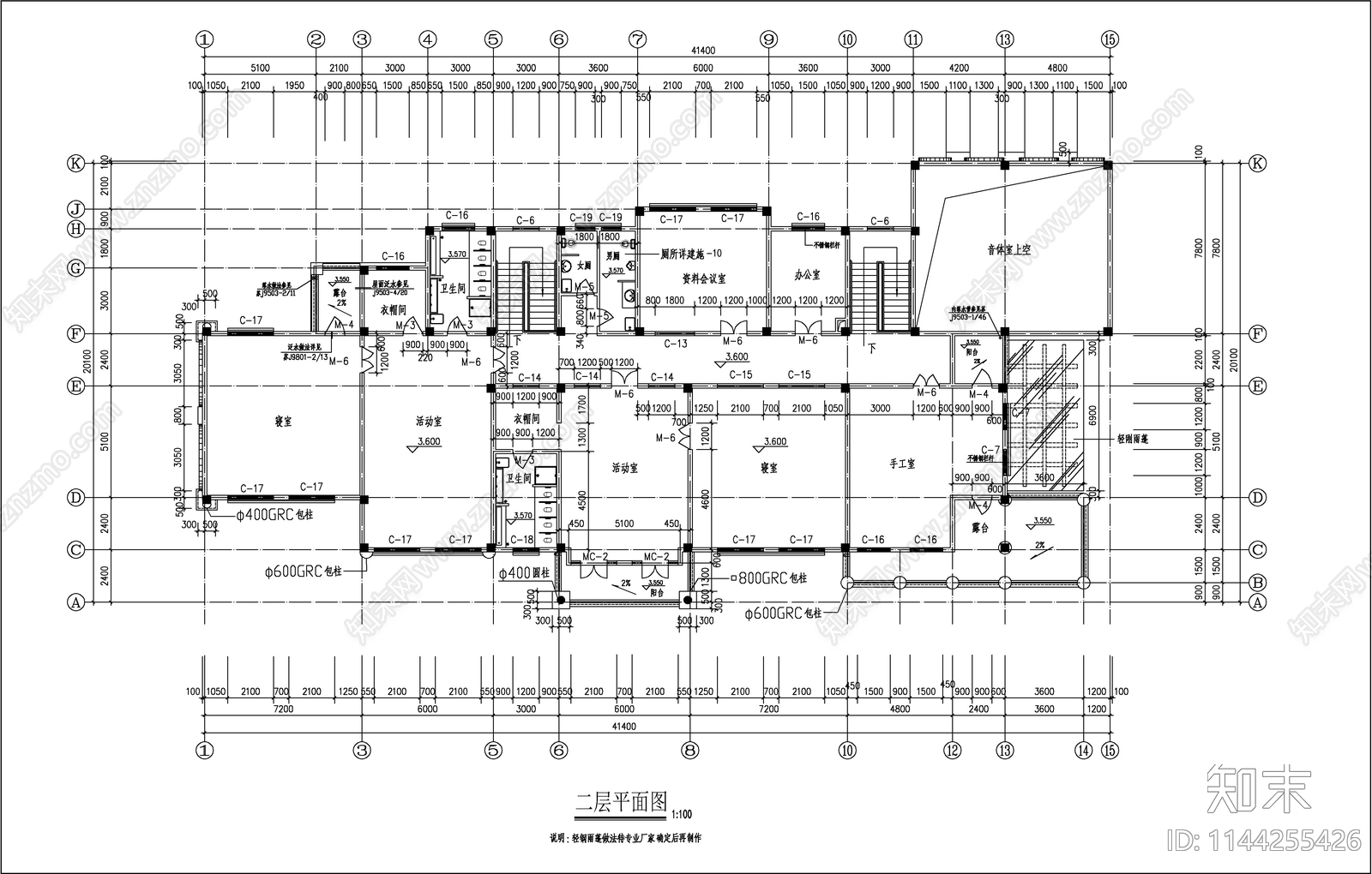 欧式幼儿园建筑cad施工图下载【ID:1144255426】