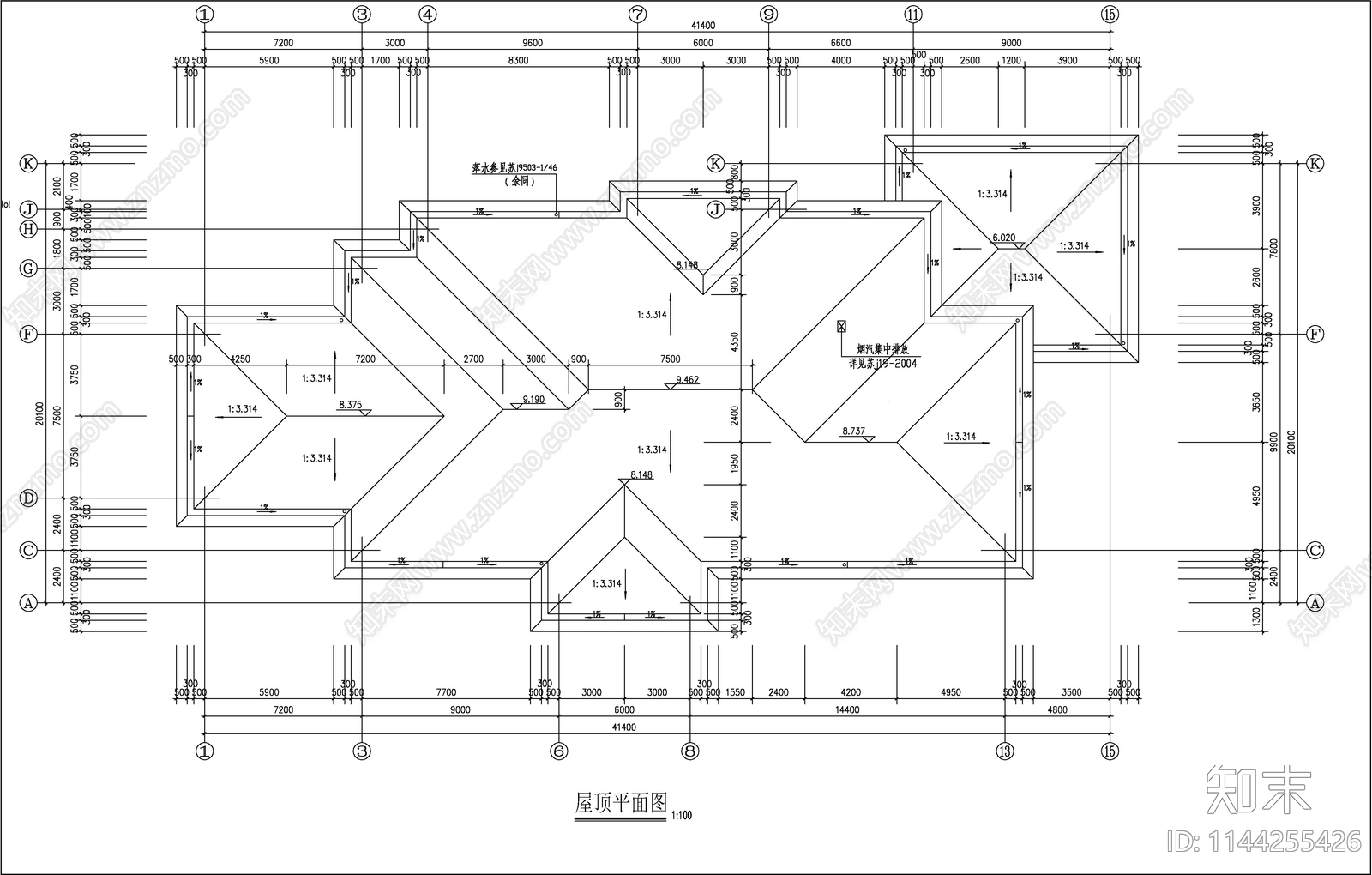 欧式幼儿园建筑cad施工图下载【ID:1144255426】