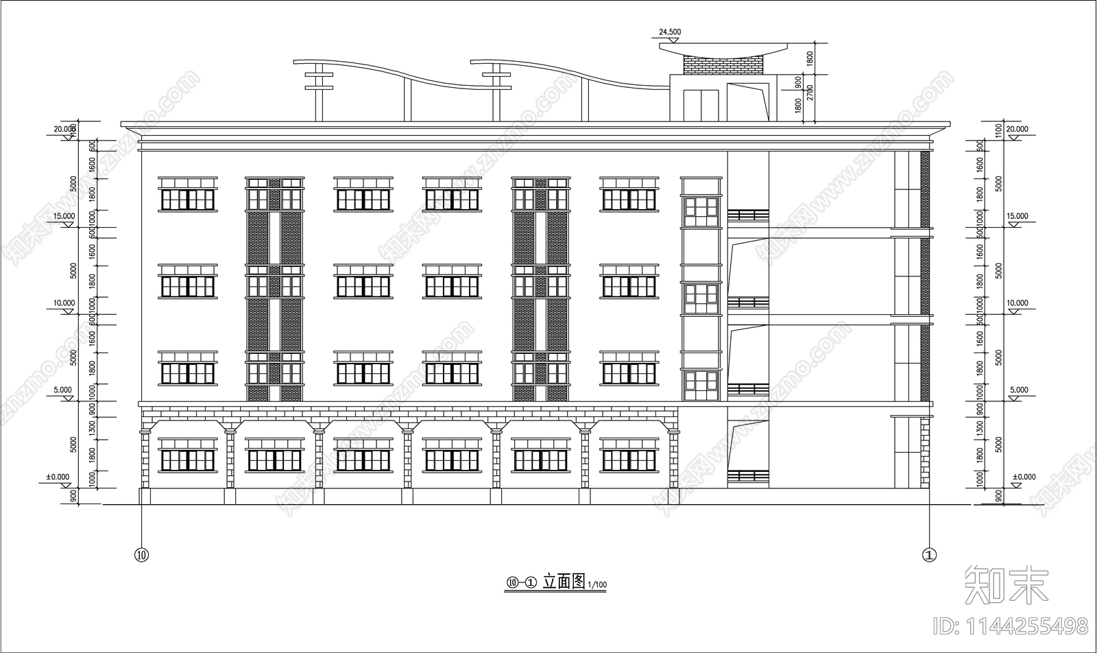 小学教学楼建筑cad施工图下载【ID:1144255498】