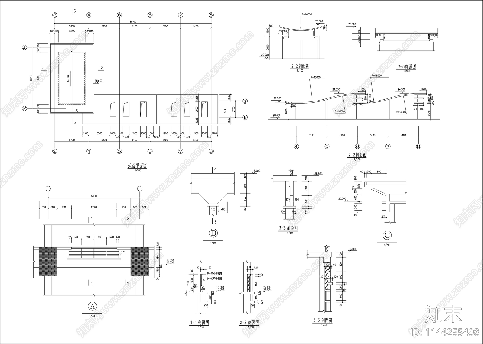 小学教学楼建筑cad施工图下载【ID:1144255498】