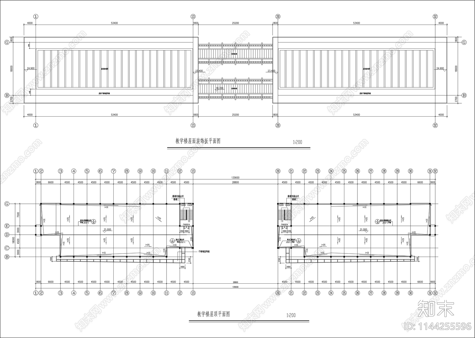 某院校教学楼建筑cad施工图下载【ID:1144255596】