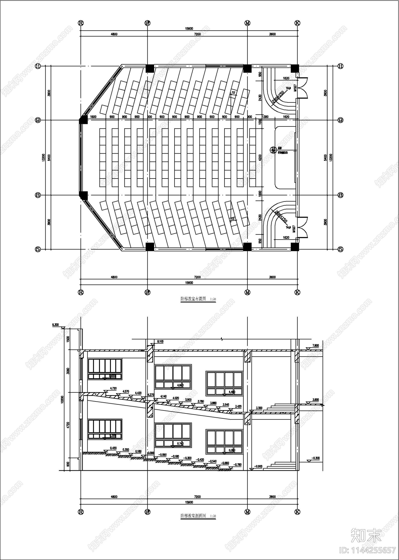 某职业学校教学楼建筑cad施工图下载【ID:1144255657】