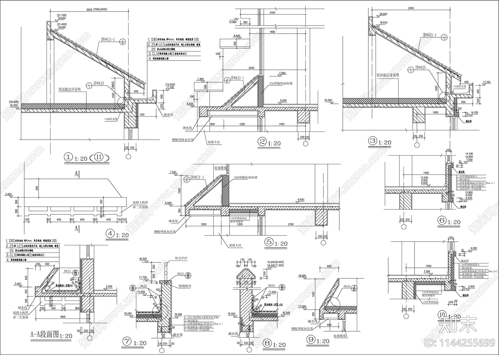 某学校学生公寓楼建筑cad施工图下载【ID:1144255699】