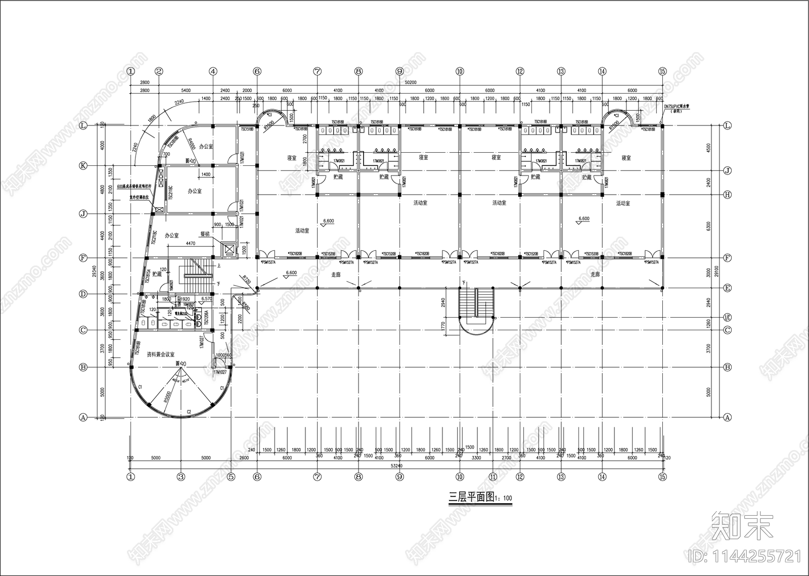 某幼儿园教学楼建筑cad施工图下载【ID:1144255721】