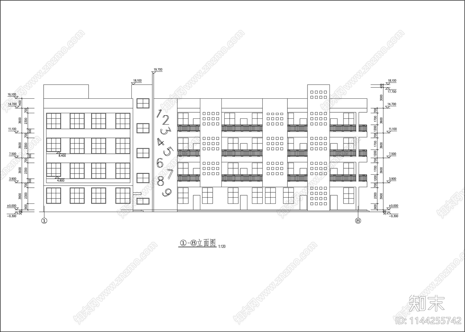 幼儿园教学楼建筑cad施工图下载【ID:1144255742】