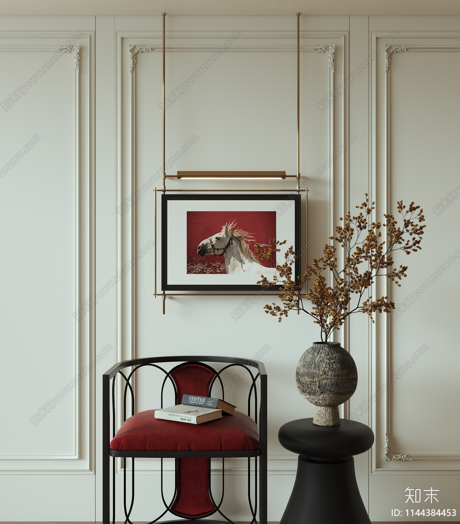 法式中古风格装饰画3D模型下载【ID:1144384453】_知末3d模型网