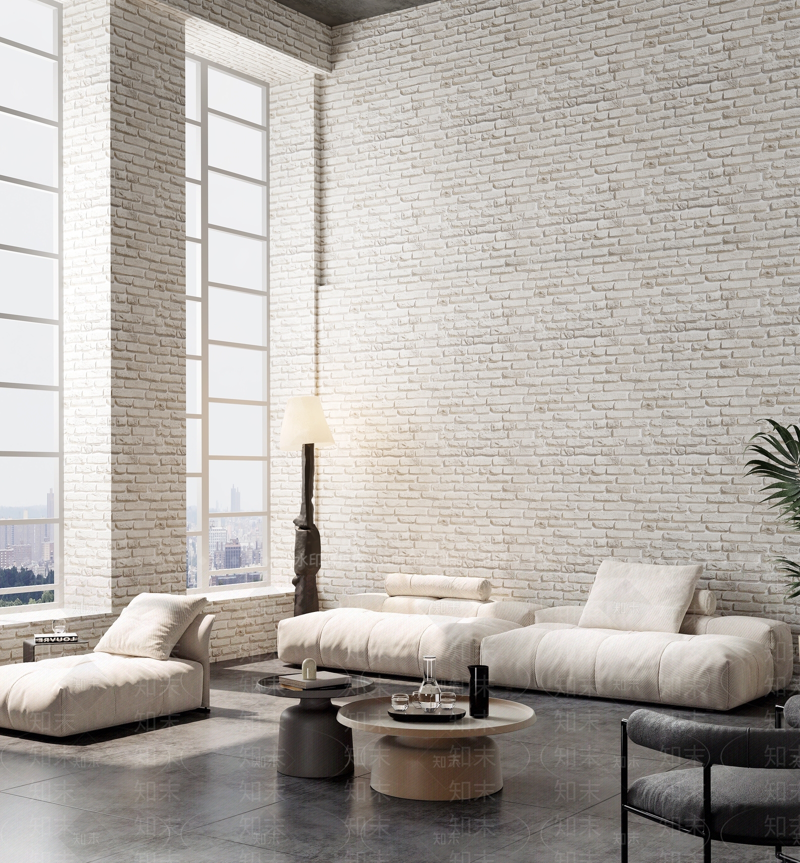 工业风别墅客厅3D模型下载【ID:1144265744】