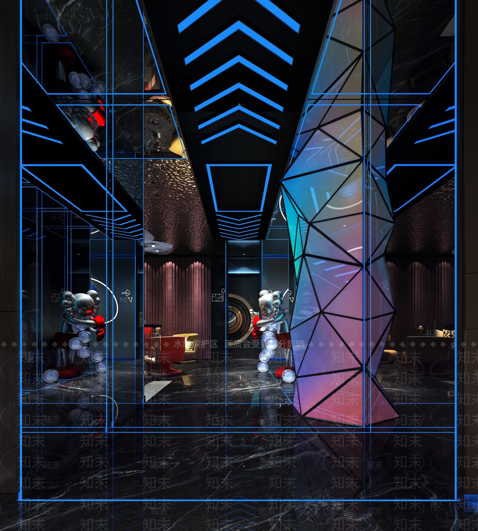 现代KTV走道3D模型下载【ID:1144266650】