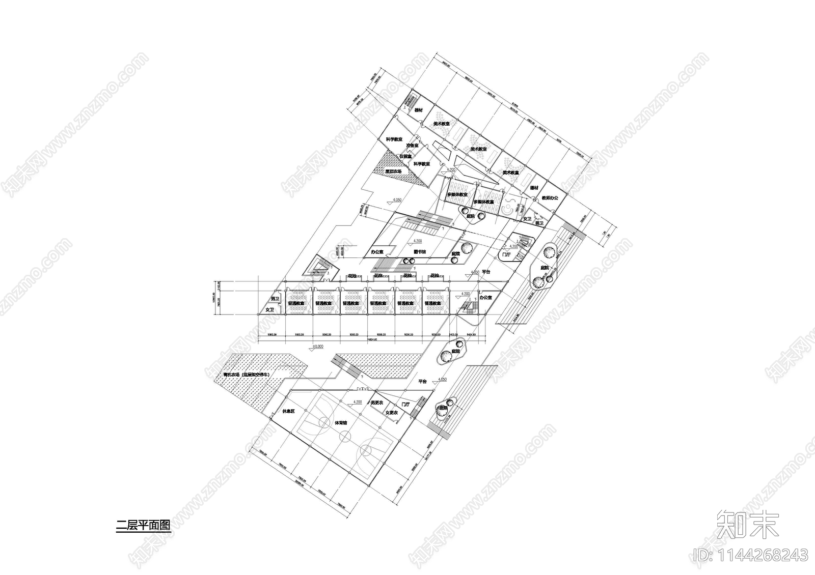 小学校园建筑cad施工图下载【ID:1144268243】