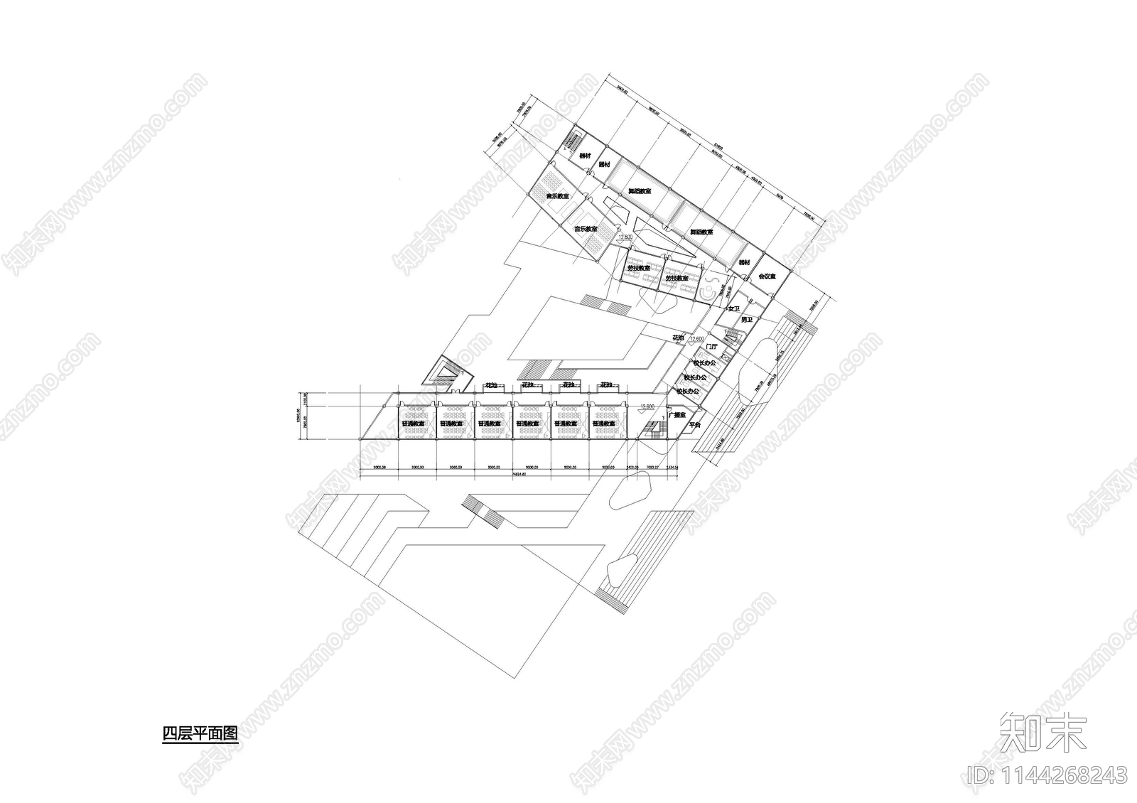 小学校园建筑cad施工图下载【ID:1144268243】