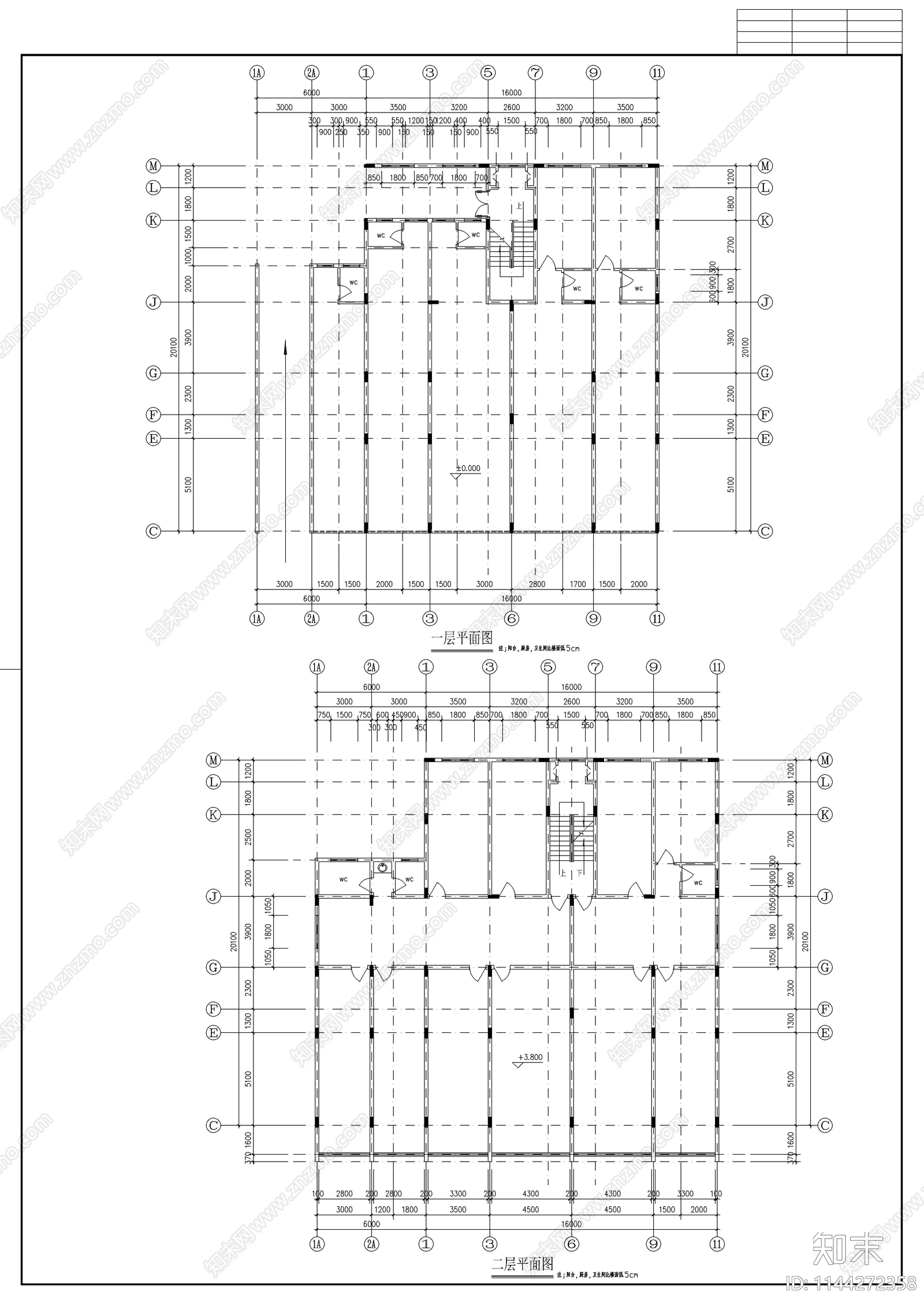 徽派商住古建筑cad施工图下载【ID:1144272358】