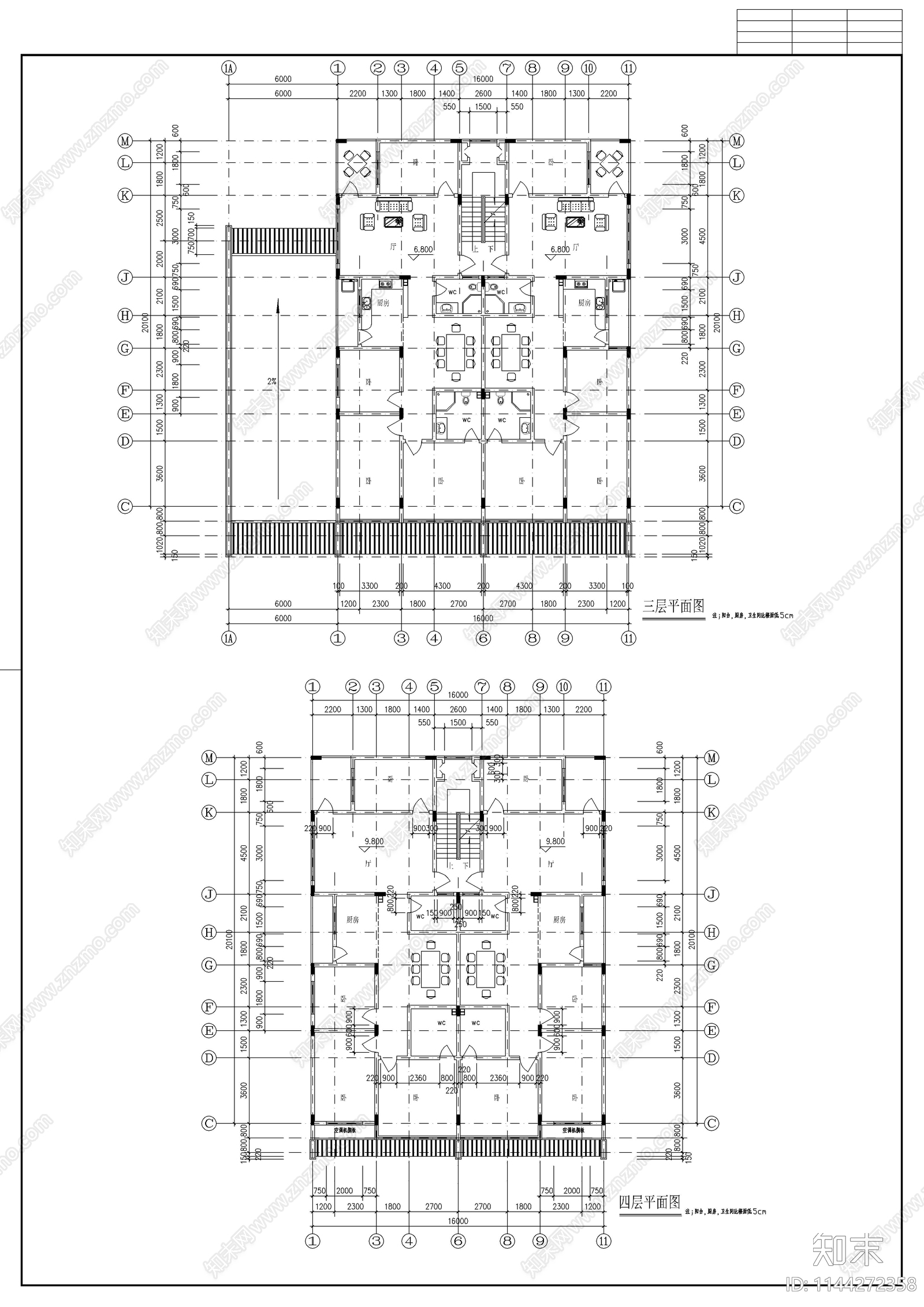 徽派商住古建筑cad施工图下载【ID:1144272358】