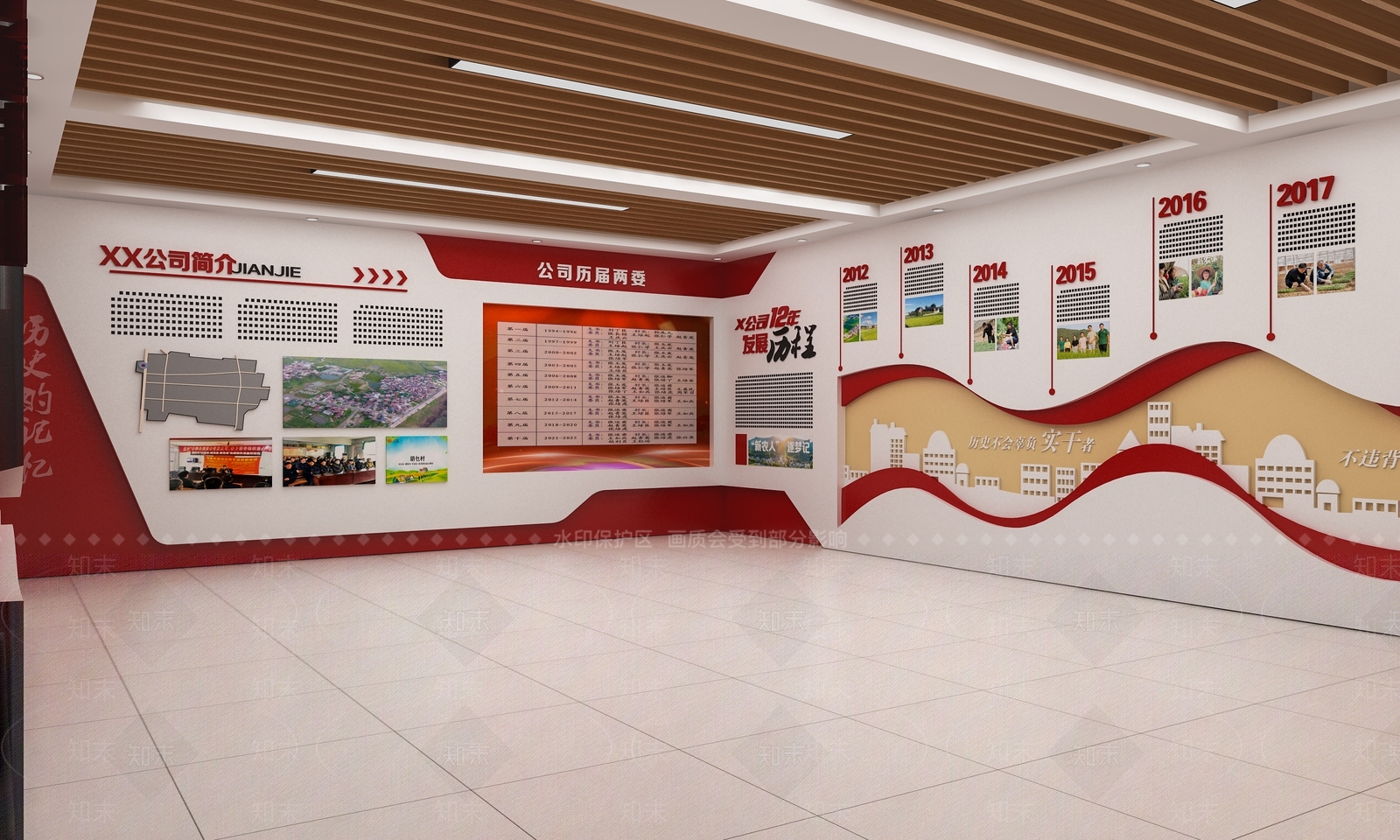 现代党建展厅SU模型下载【ID:1146671193】