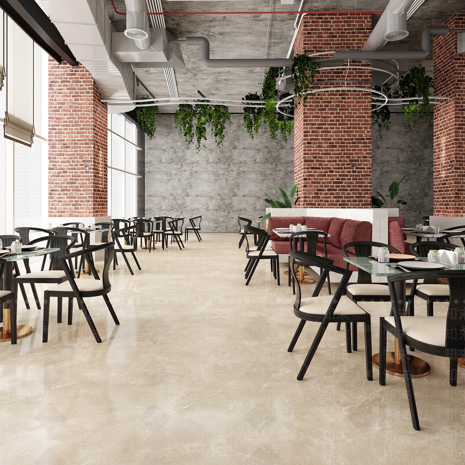 工业风西餐厅3D模型下载【ID:1144276669】