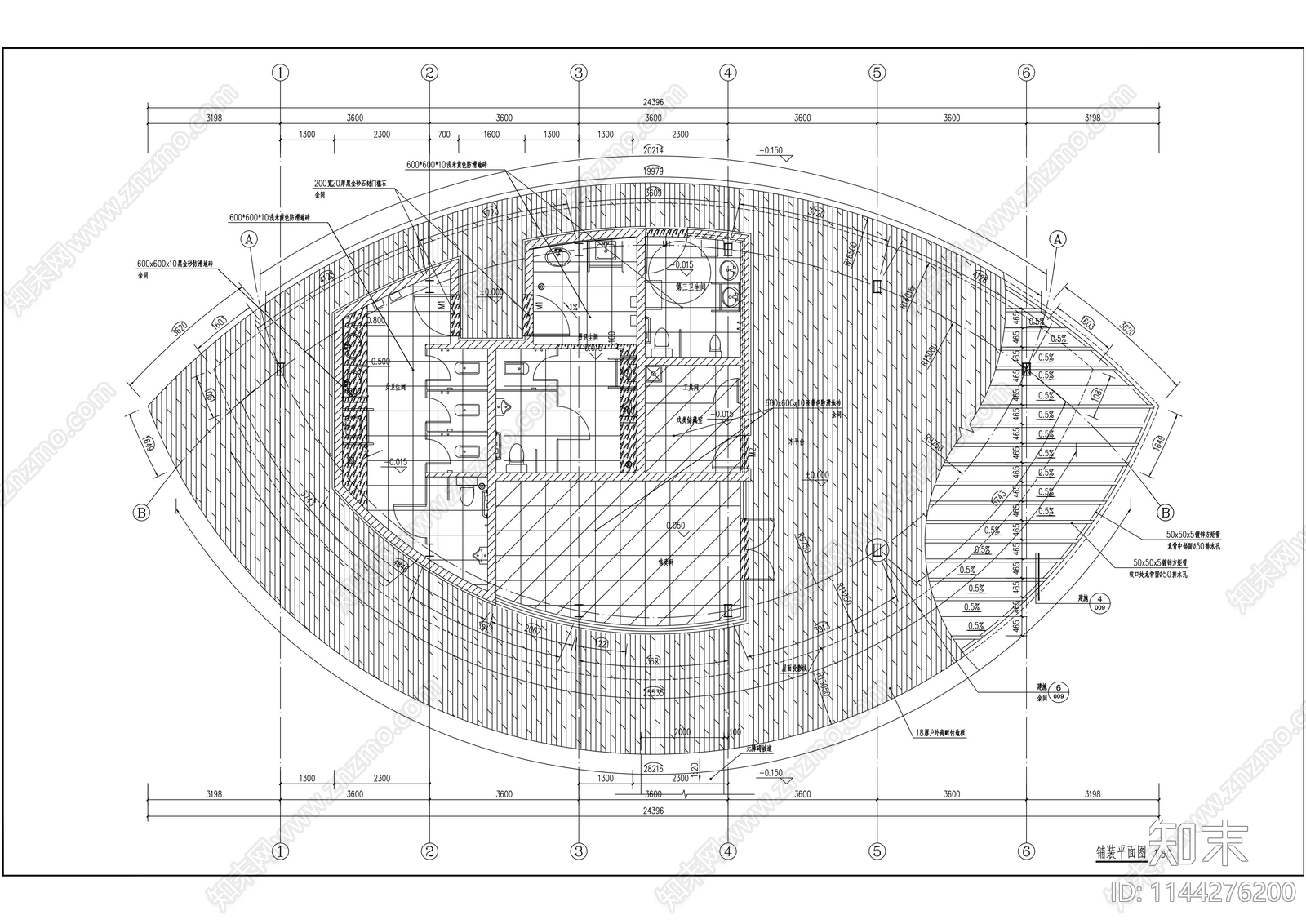 湿地公园公共服务驿站建筑cad施工图下载【ID:1144276200】