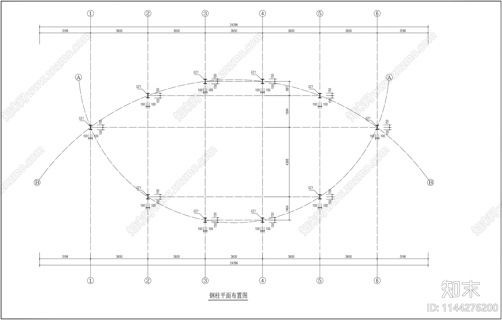 湿地公园公共服务驿站建筑cad施工图下载【ID:1144276200】