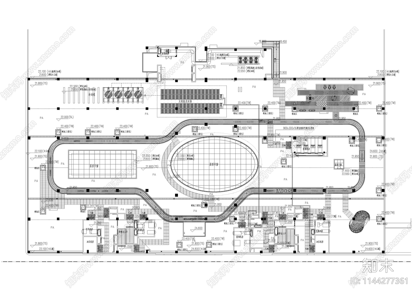 屋顶跑道平面图施工图下载【ID:1144277361】
