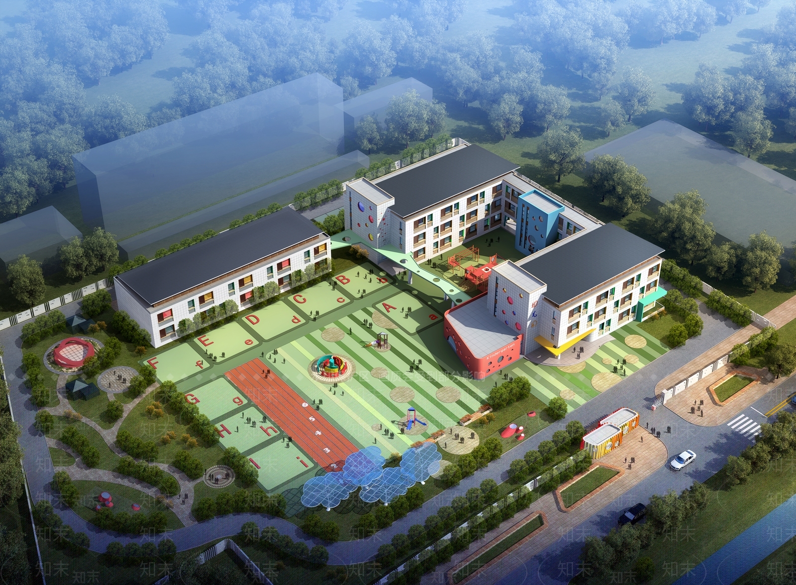 现代幼儿园SU模型下载【ID:1144277731】