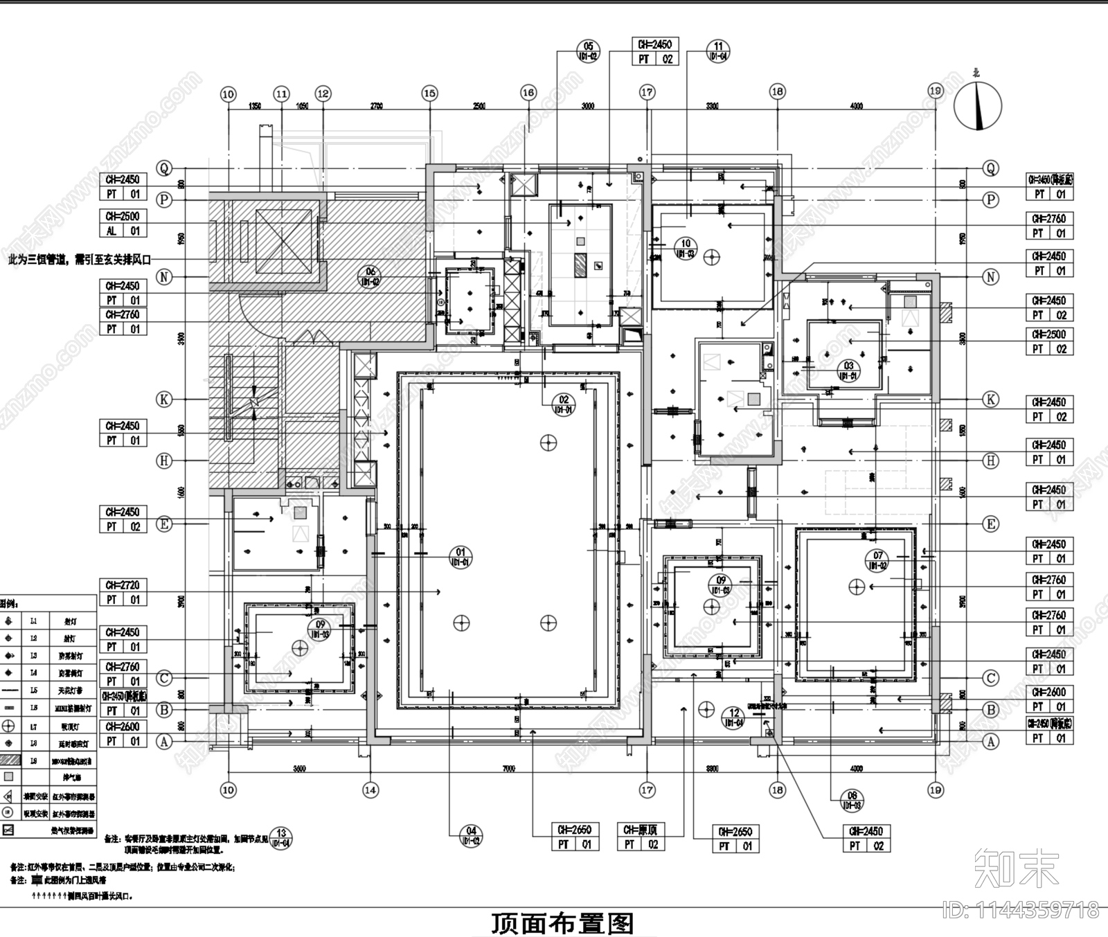 常州嘉宏一江风华240m²大平层室内cad施工图下载【ID:1144359718】