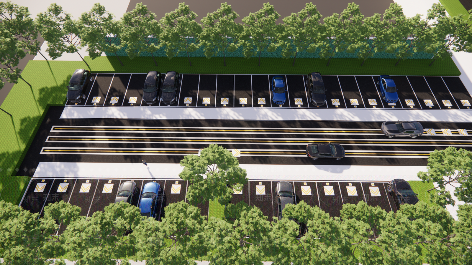 现代示范区景观道路SU模型下载【ID:1144372427】