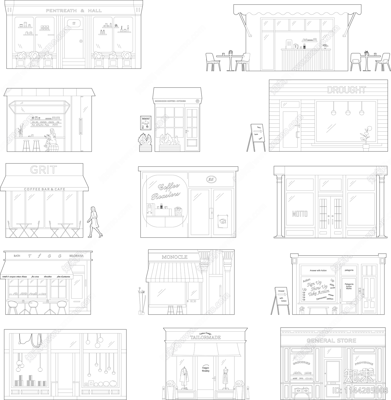 商业门头施工图下载【ID:1144285008】