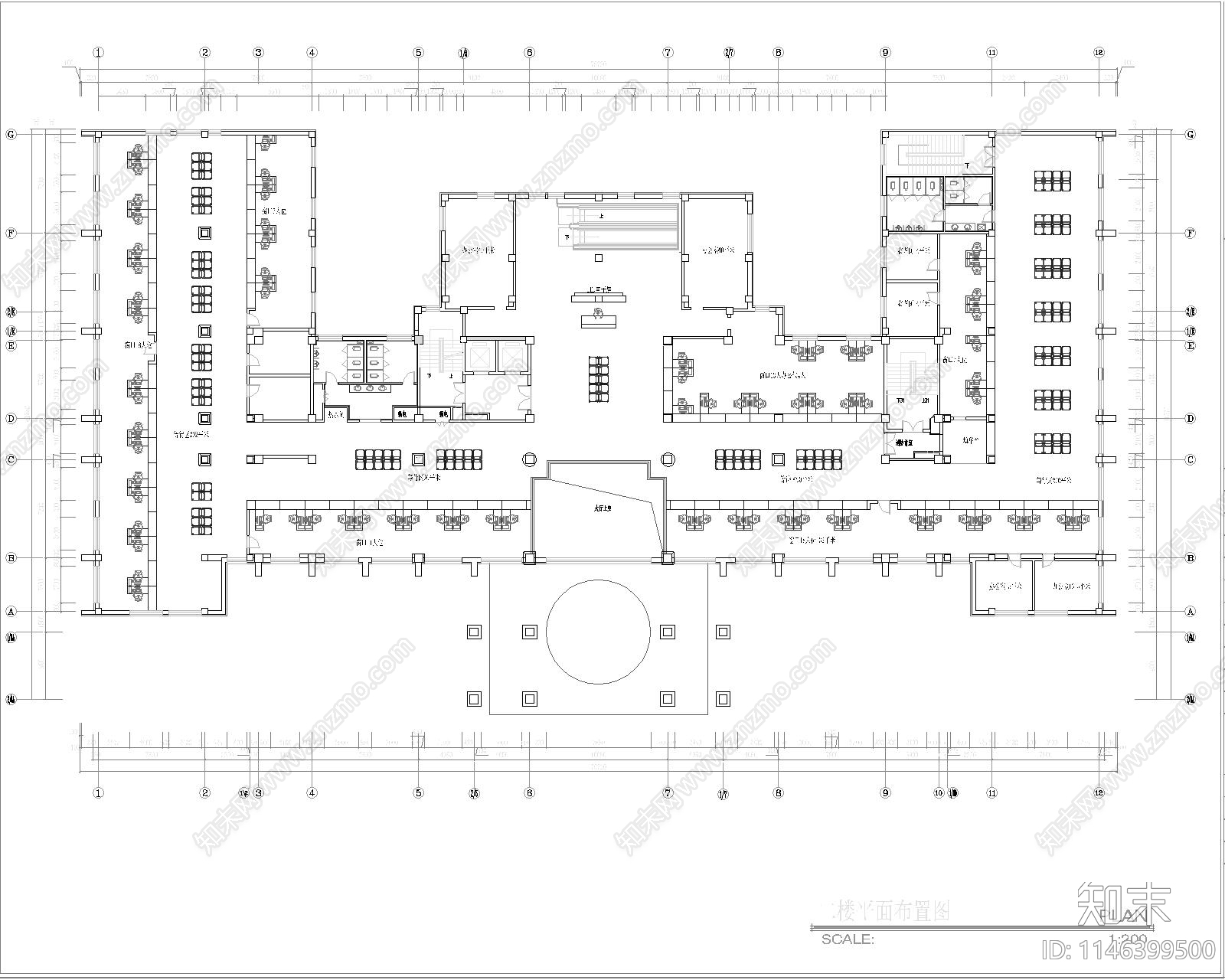 现代风格办公室室内cad施工图下载【ID:1146399500】