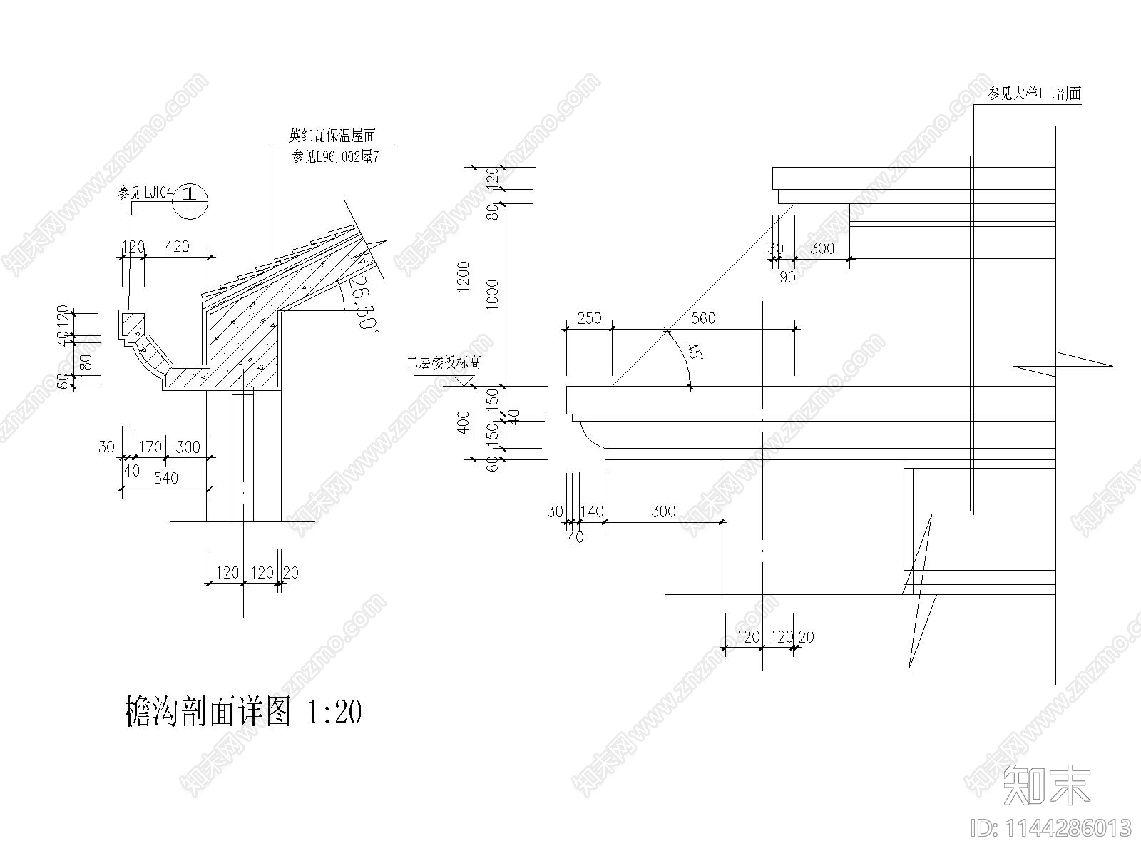 100多个檐口天沟排水节点cad施工图下载【ID:1144286013】