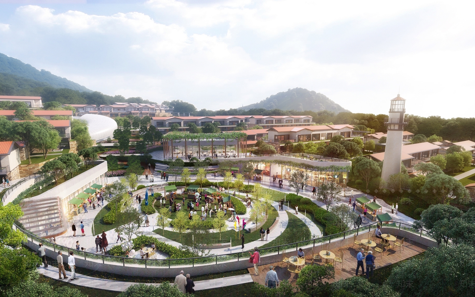 现代山地医疗建筑SU模型下载【ID:1144286857】