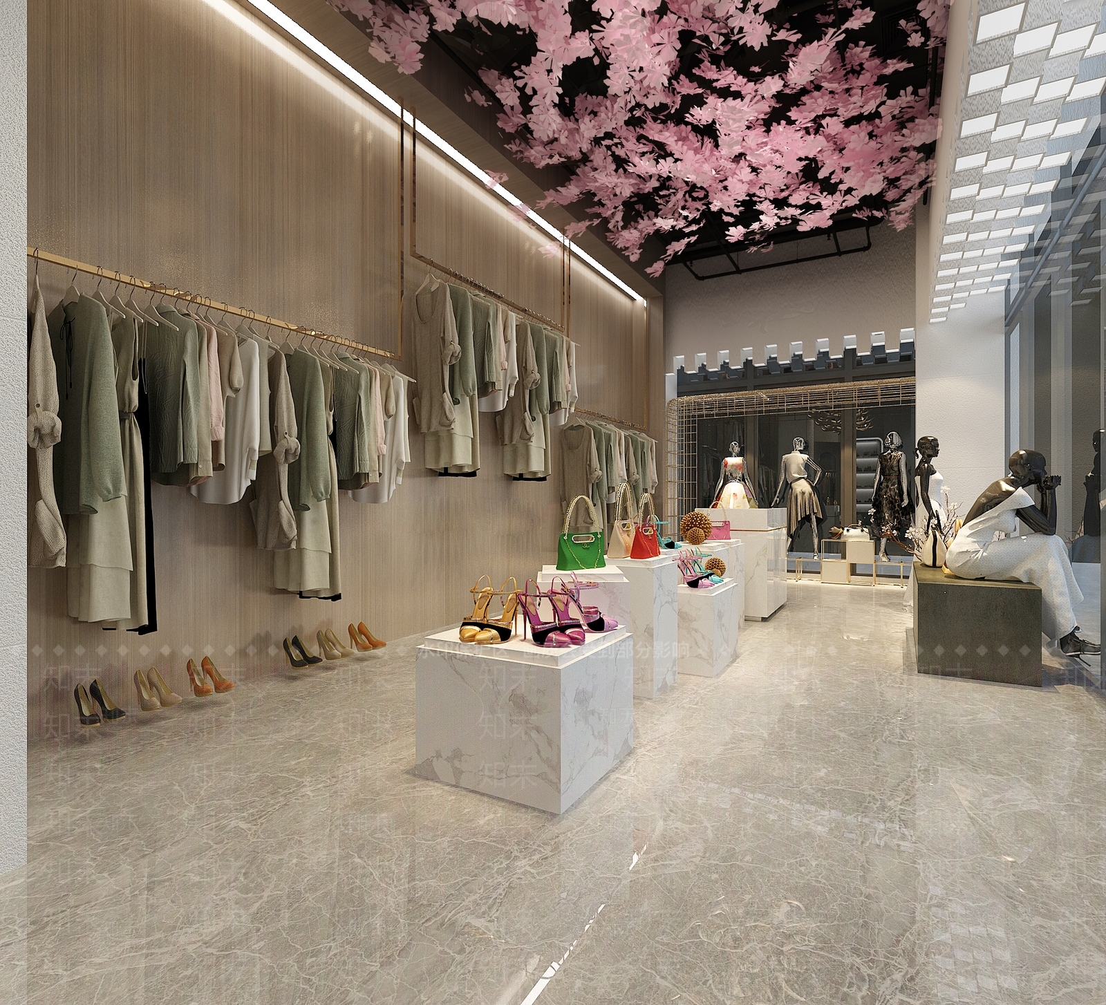 现代服装鞋店3D模型下载【ID:1144288102】