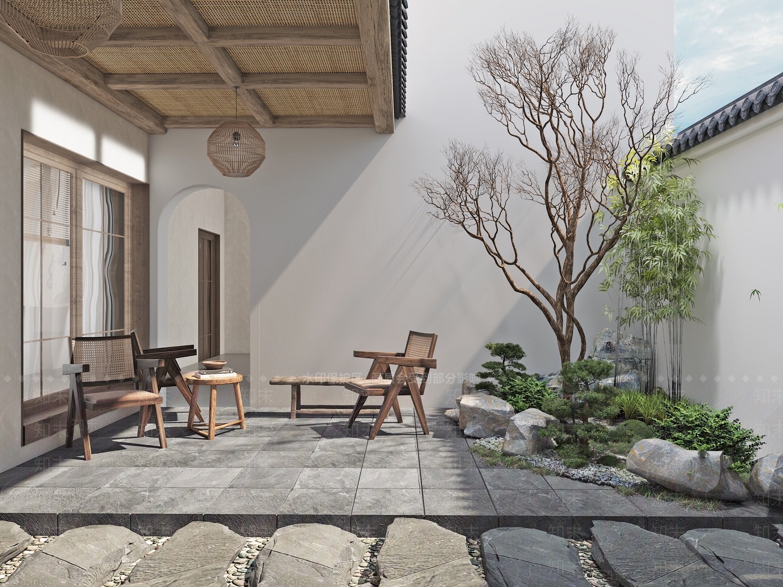 民宿庭院3D模型下载【ID:1144291297】