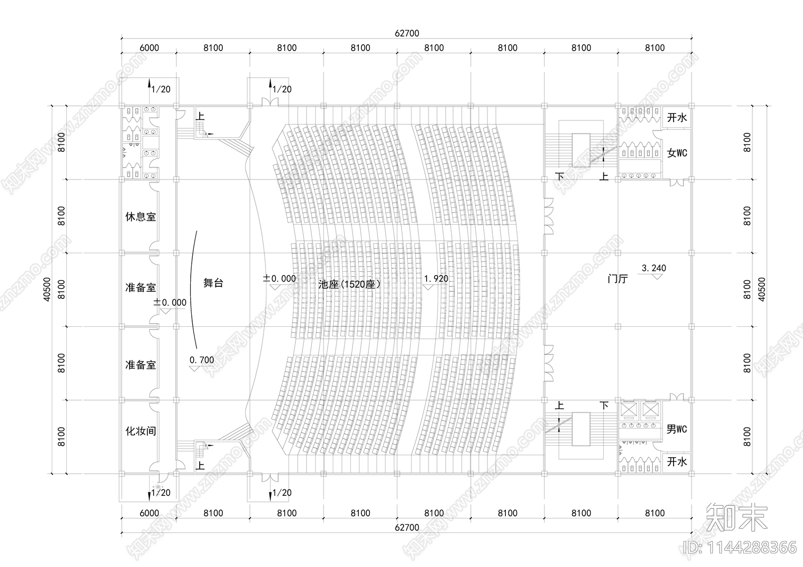 中学学校建筑cad施工图下载【ID:1144288366】