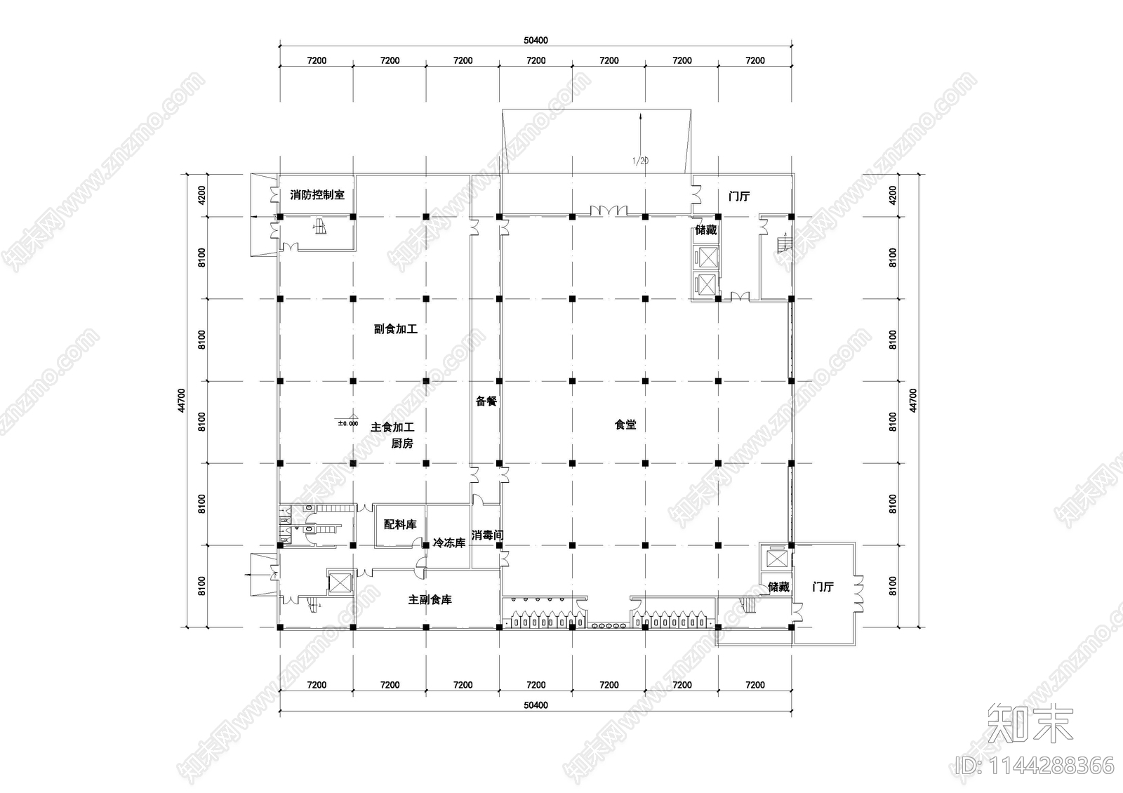 中学学校建筑cad施工图下载【ID:1144288366】