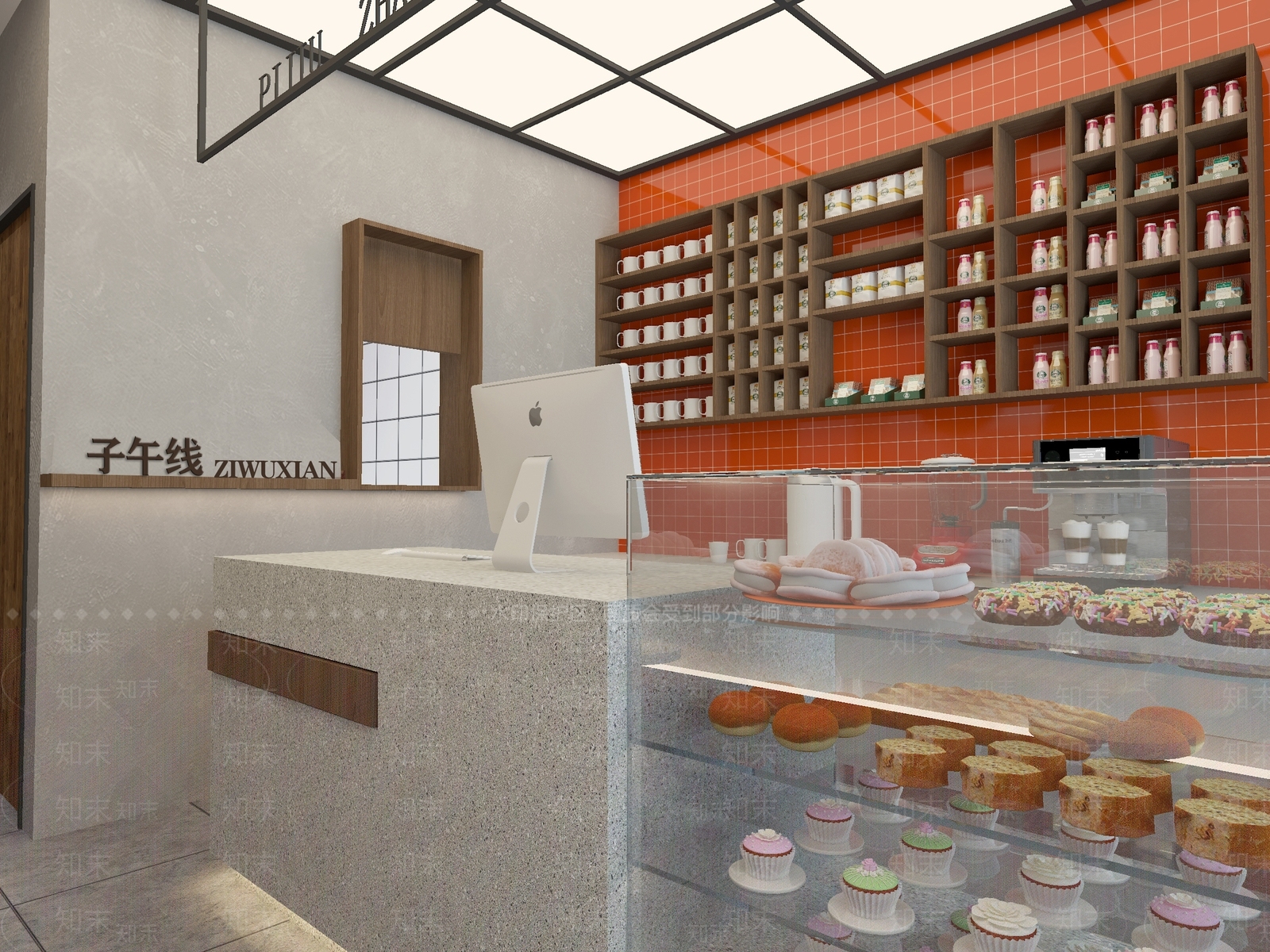 现代简约奶茶店3D模型下载【ID:1144289723】
