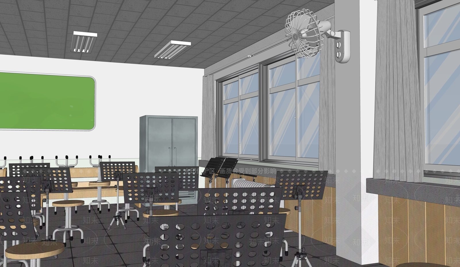 现代学校教室SU模型下载【ID:1144292635】