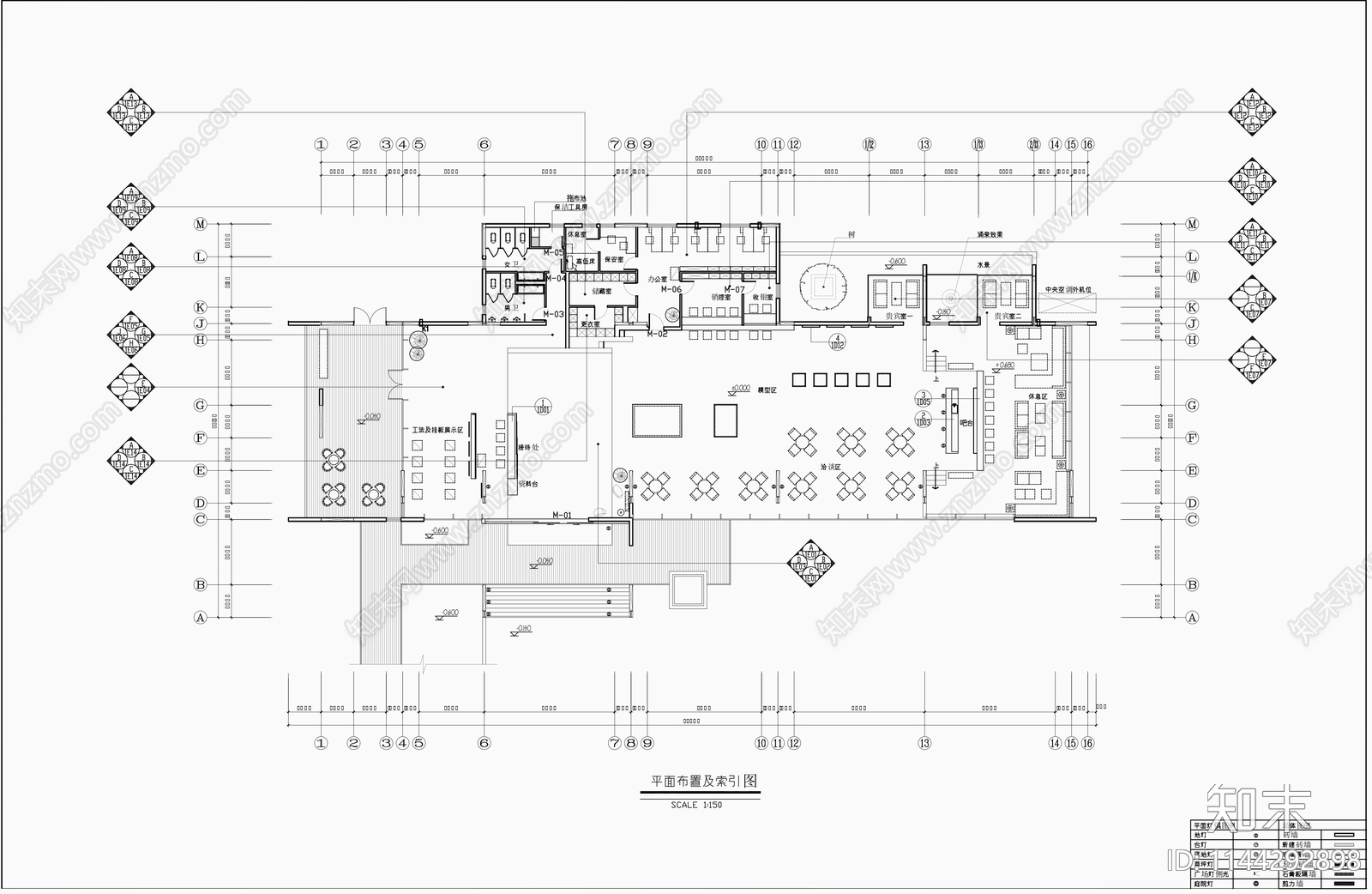 900㎡售楼处室内cad施工图下载【ID:1144292898】