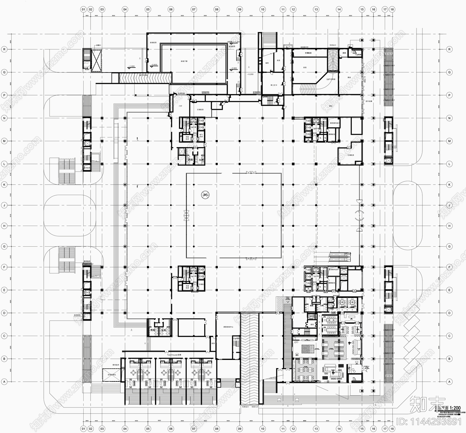 10000㎡中餐厅室内cad施工图下载【ID:1144293691】