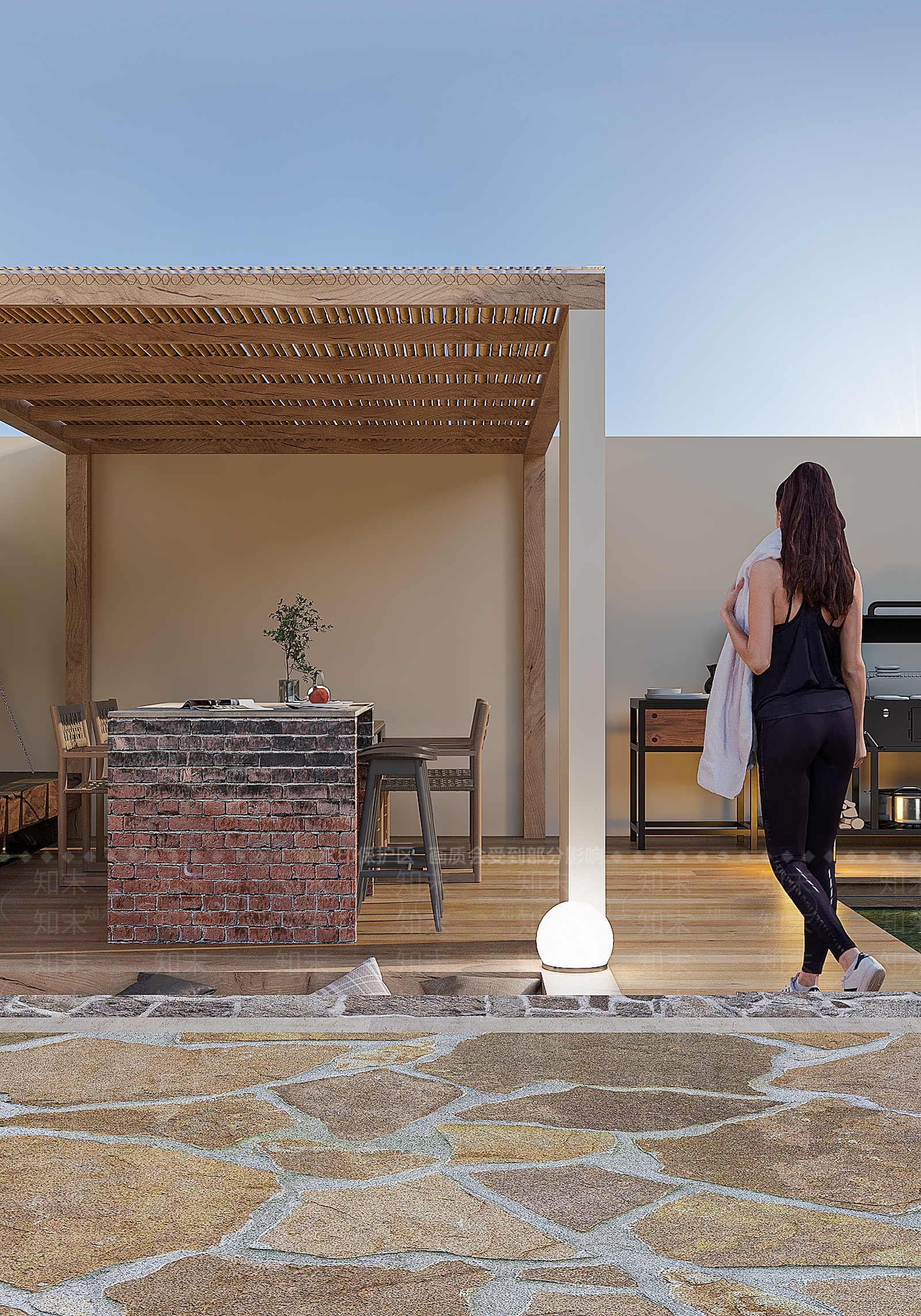 现代庭院3D模型下载【ID:1144296558】