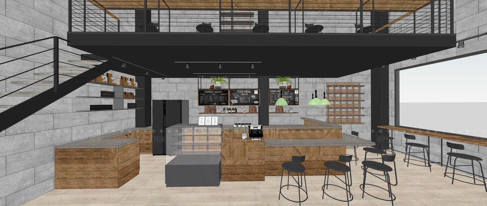 现代咖啡馆SU模型下载【ID:1144297119】