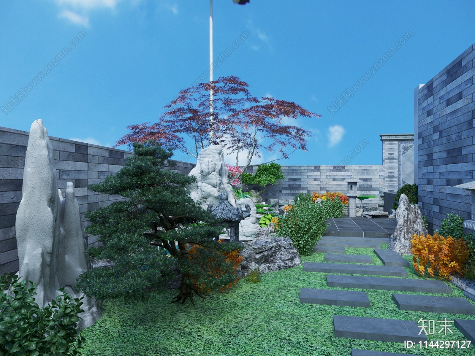 景观庭院造景3D模型下载【ID:1144297127】