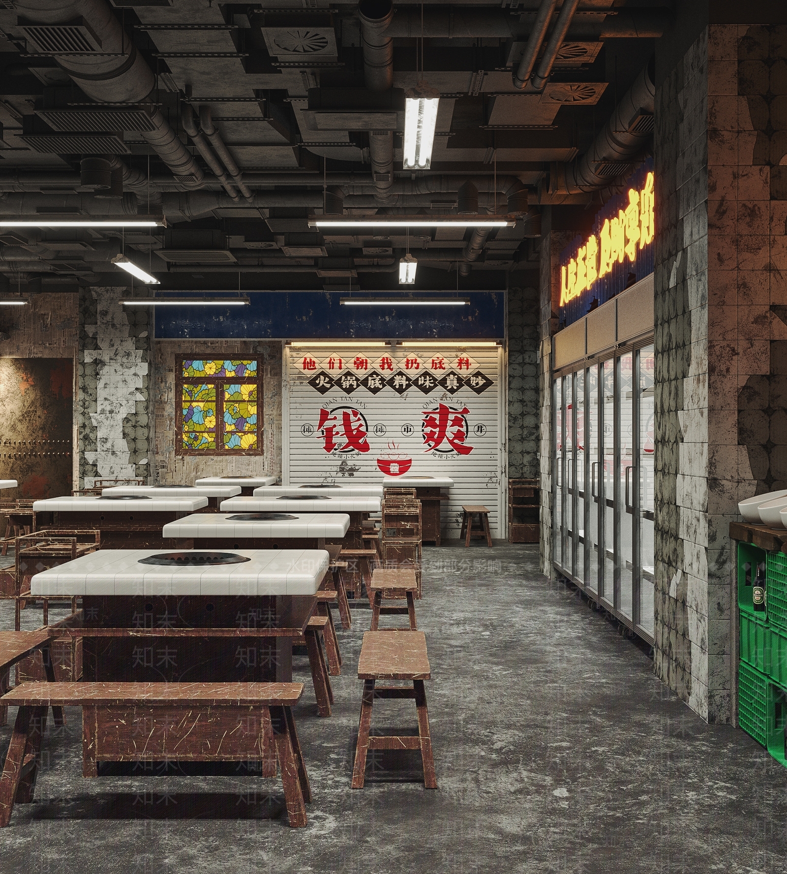 复古市井火锅店3D模型下载【ID:1144297437】