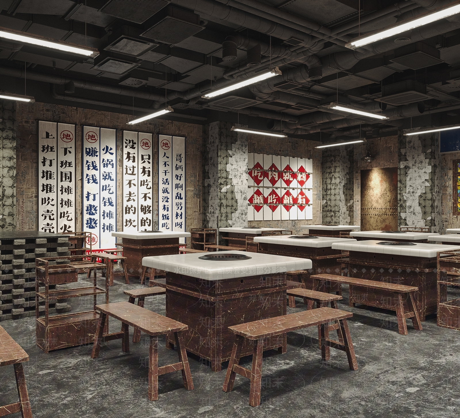 复古市井火锅店3D模型下载【ID:1144297437】