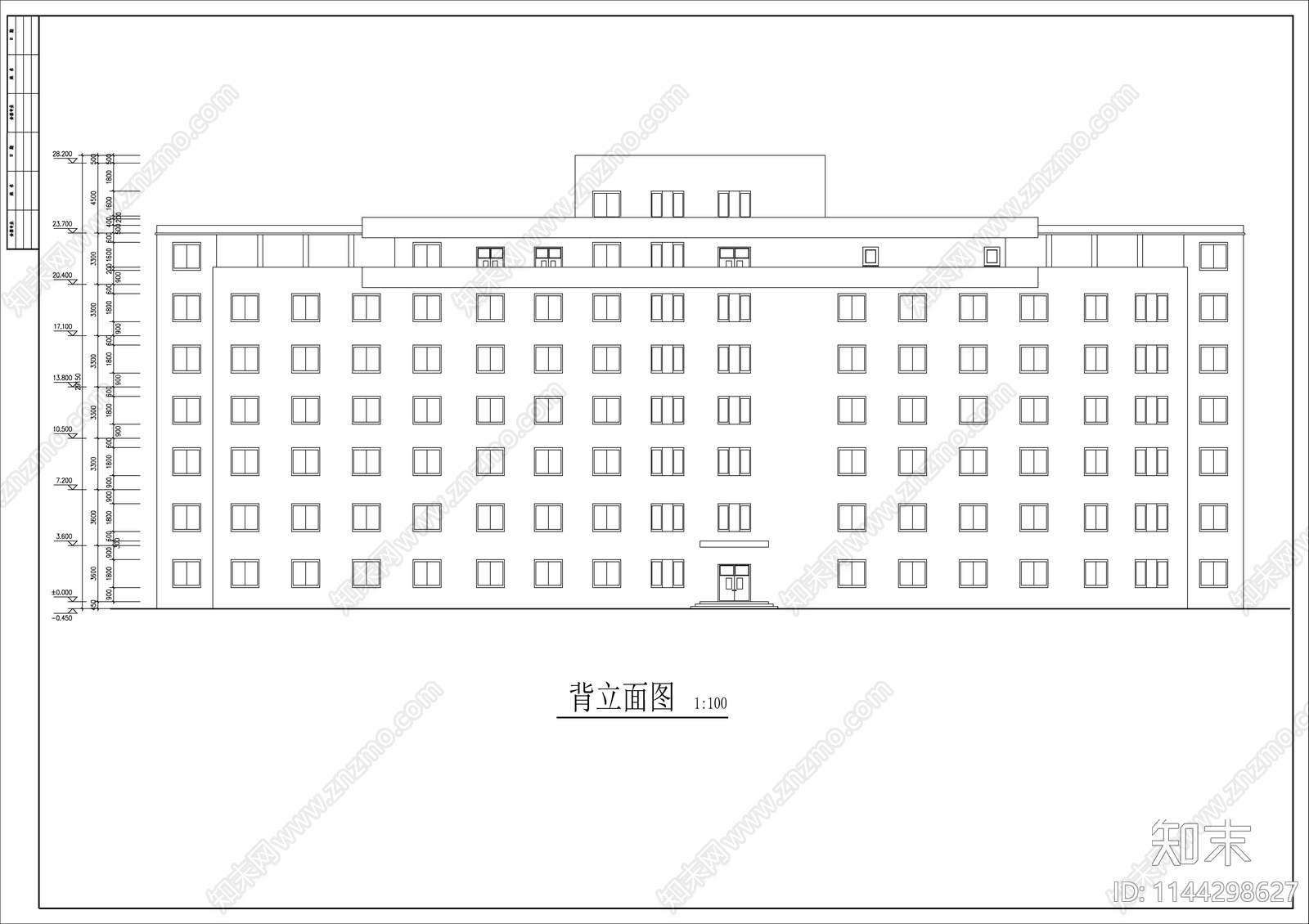 医院住院部建筑cad施工图下载【ID:1144298627】