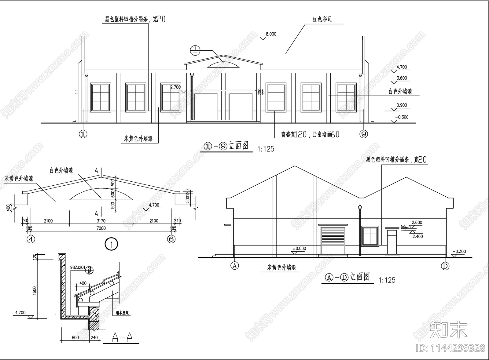 某中学职工食堂建筑cad施工图下载【ID:1144299328】